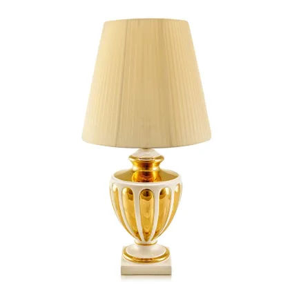 Zdjęcie Ceramiczna złota lampa stołowa - Ahura