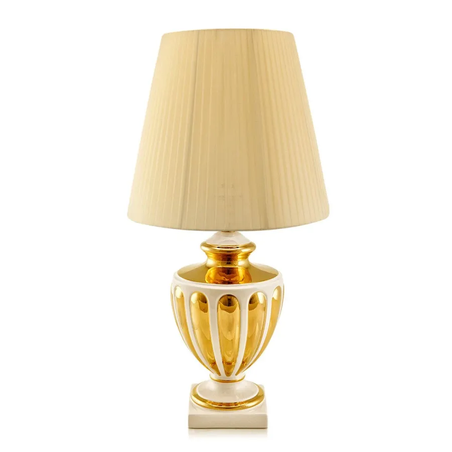 obrazek 1 Ceramiczna złota lampa stołowa - Ahura