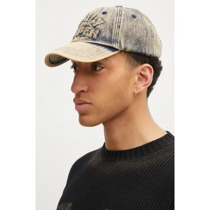 Zdjęcie Daily Paper czapka z daszkiem jeansowa Dias Arch Stack Denim Cap kolor beżowy wzorzysta 2511168