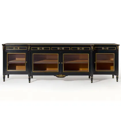 Zdjęcie Długi elegancki kredens z drewna bukowego