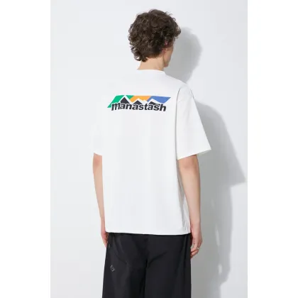 Zdjęcie Manastash t-shirt Re:Poly Scheme Logo męski kolor biały z nadrukiem 7924134013