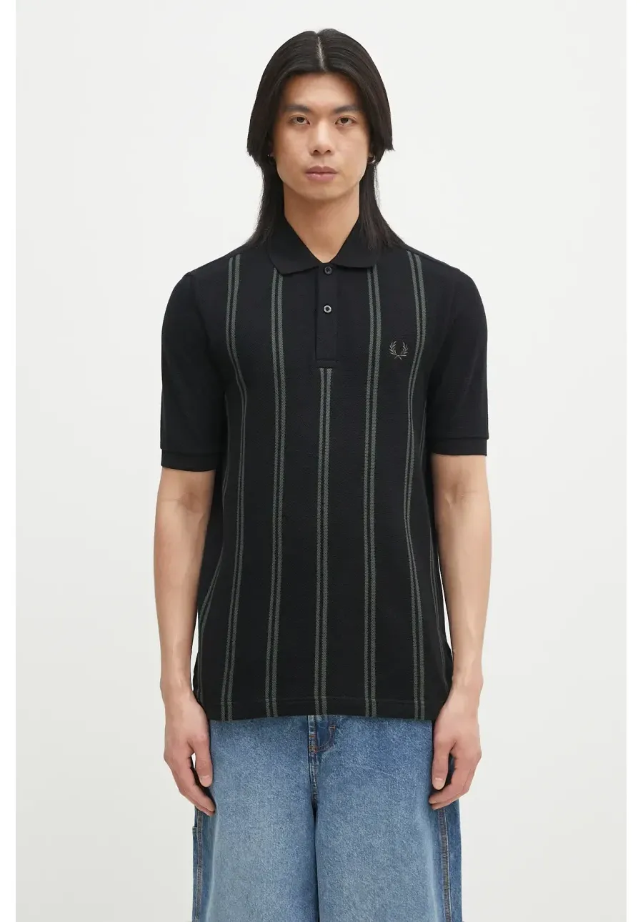 obrazek 1 Fred Perry polo bawełniane męski kolor czarny wzorzysty M9881.102