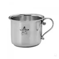 Zdjęcie Stylowy srebrny kubek dla dziecka z uszkiem z przedstawieniem gwiazdki - Zaramella Argenti