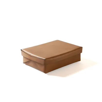 Picture Rectangular Italian box made of natural leather