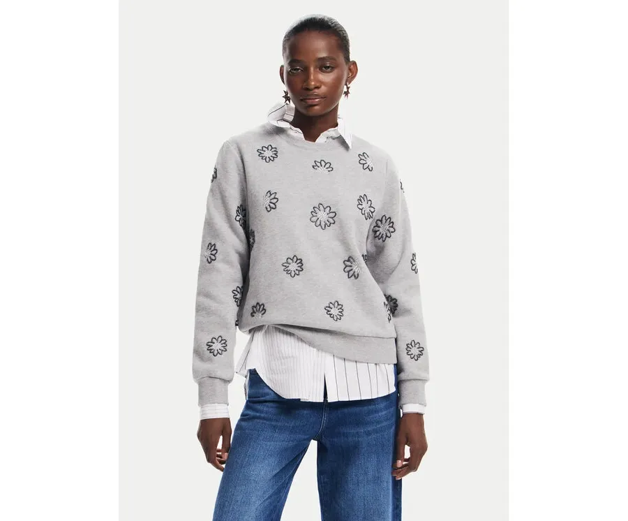 obrazek 1 Desigual Bluza Joya 24WWSK32 Szary Regular Fit