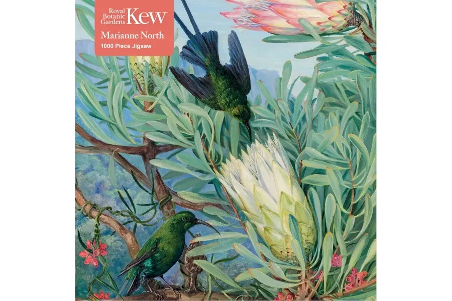 obrazek 1 Puzzle dla dorosłych Marianne North z Kew Gardens: Miodowe kwiaty i wiciokrzewy - Flame Tree Publishing