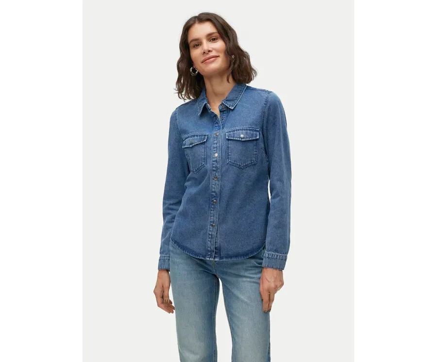 obrazek 1 Vero Moda Koszula jeansowa Jennie 10313726 Granatowy Regular Fit