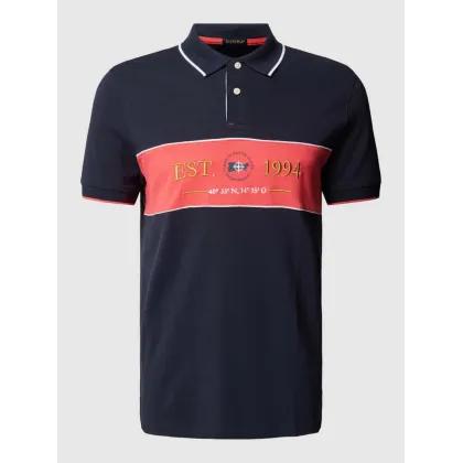 Zdjęcie Koszulka polo o kroju slim fit z wyhaftowanym motywem