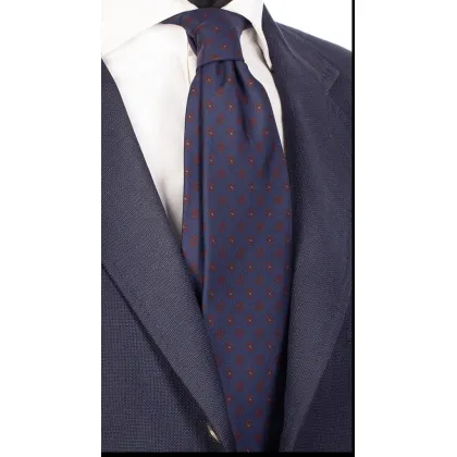 Zdjęcie Wzorzysty krawat w drobny, bordowy wzór paisley