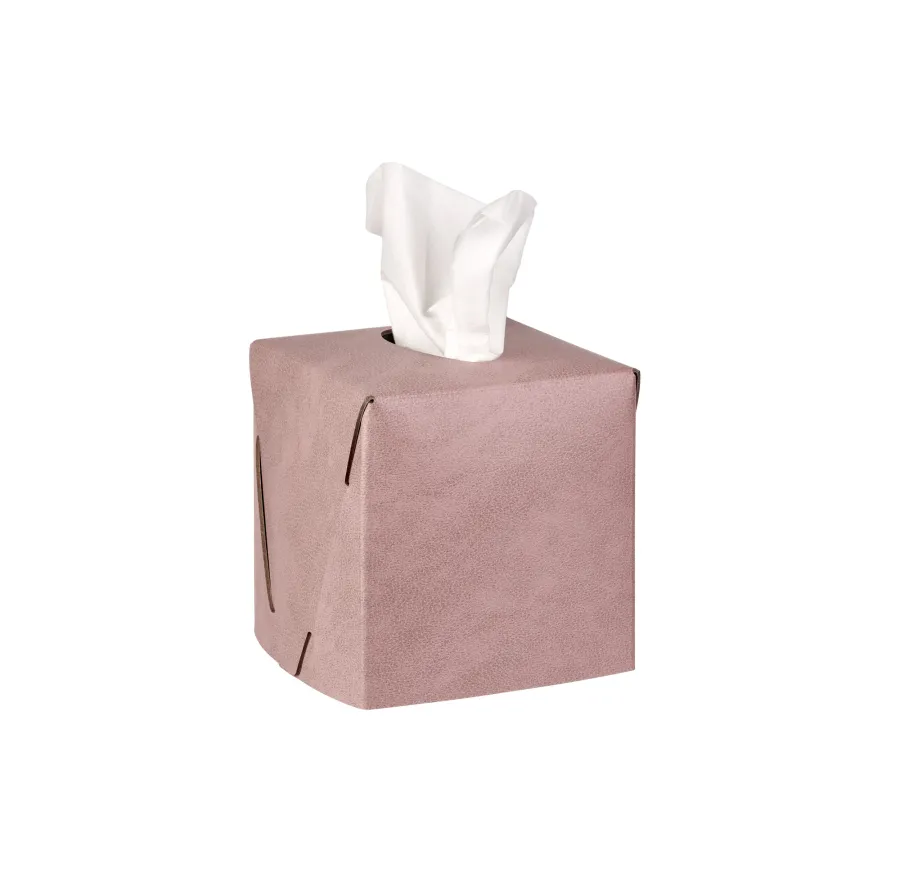 picture 1 Elegant tissue box 12x12xH12 cm in dusty pink color