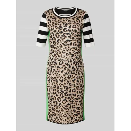 Zdjęcie Sukienka do kolan z prążkowanym, okrągłym dekoltem