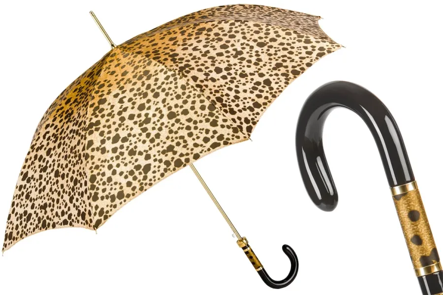 obrazek 1 Ekskluzywny parasol damski zdobiony motywem skóry leoparda – Pasotti