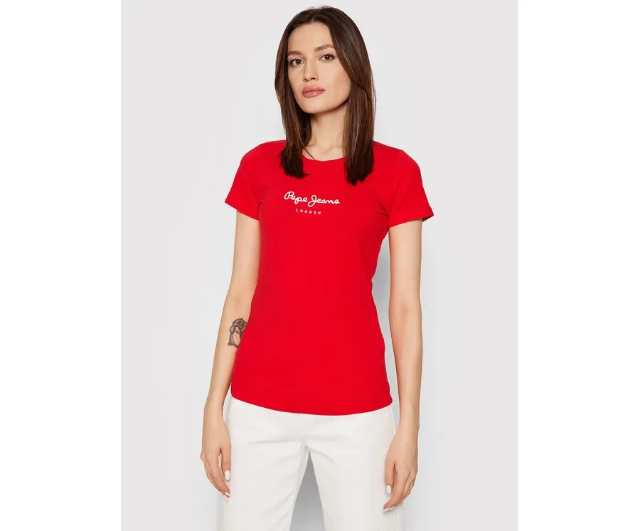 obrazek 1 Pepe Jeans T-Shirt New Virginia PL505202 Czerwony Slim Fit