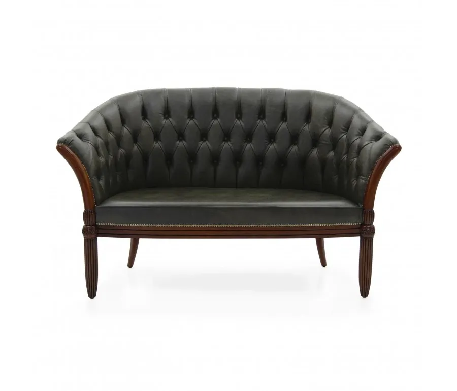 obrazek 1 Czarna skórzana sofa w stylu klasycznym - Sevensedie