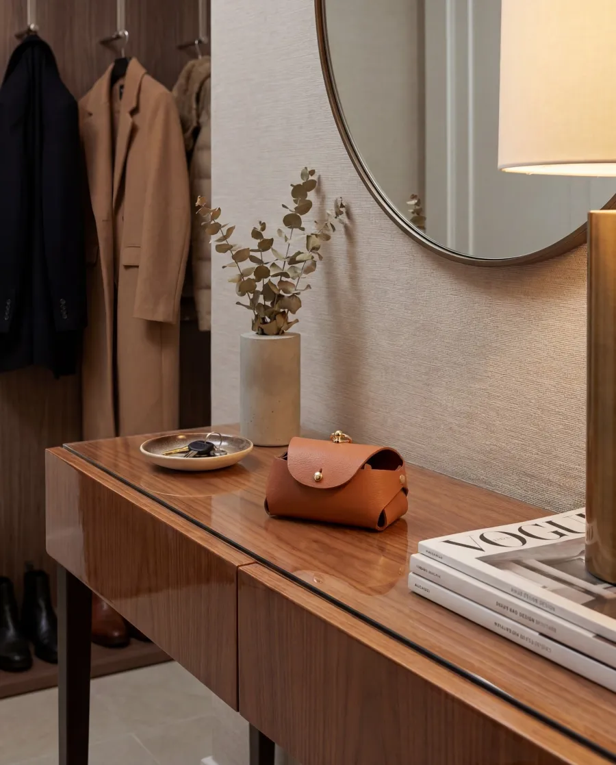 obrazek 2 Stylowe etui na woreczki na psie odchody 9x4xH5 cm w kolorze koniakowym