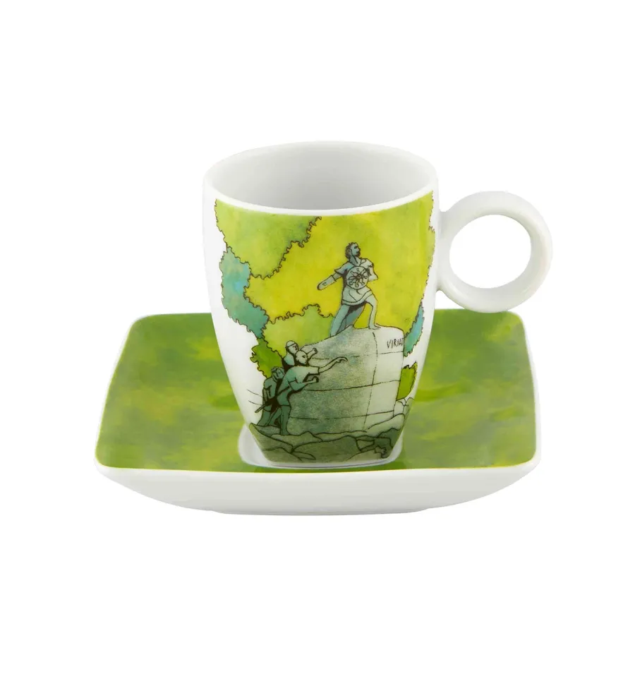 obrazek 4 Zestaw 4 porcelanowych filiżanek do kawy ze spodkami z widokami architektury - Vista Alegre