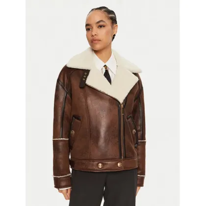 Zdjęcie Elisabetta Franchi Kożuch CP-60A-46E2-V960 Brązowy Regular Fit