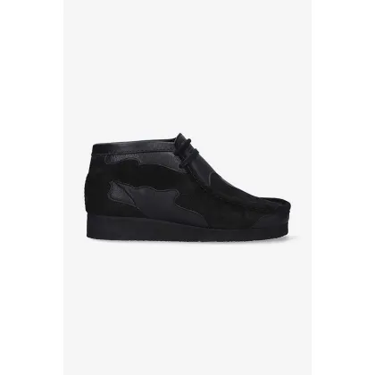 Zdjęcie Clarks Originals półbuty skórzane Wallabee Boot Patch męskie kolor czarny 26163921