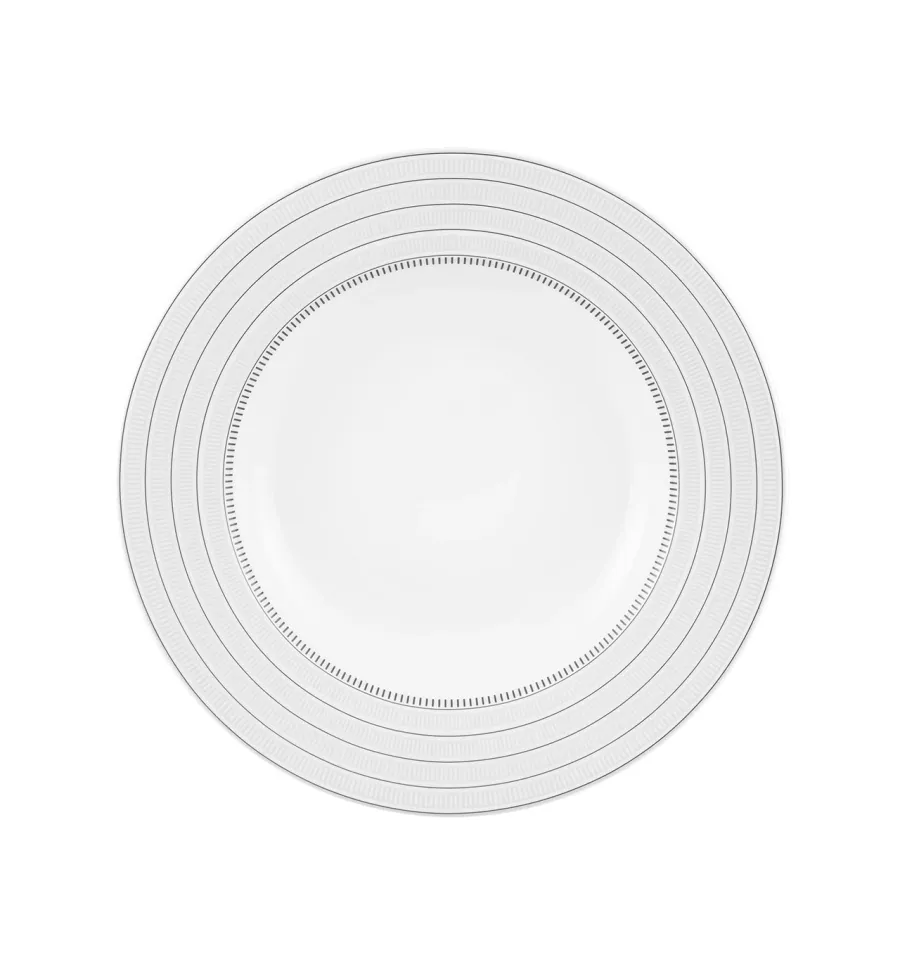 obrazek 1 Porcelanowy talerz do zupy Elegant z eleganckim szaro-czarnym wykończeniem - Vista Alegre