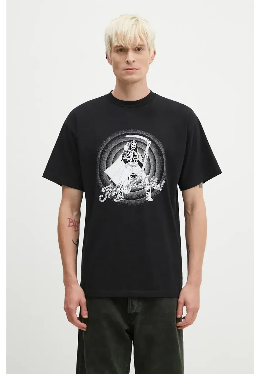 obrazek 1 Aries t-shirt bawełniany That is All Folks SS Tee męski kolor czarny z nadrukiem AR6001901