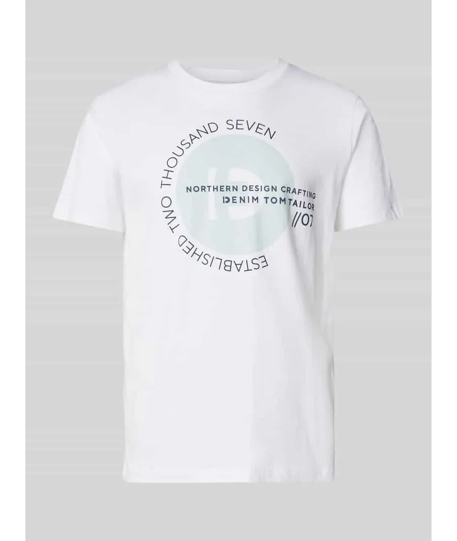 obrazek 1 T-shirt o kroju regular fit z dużym napisem z logo