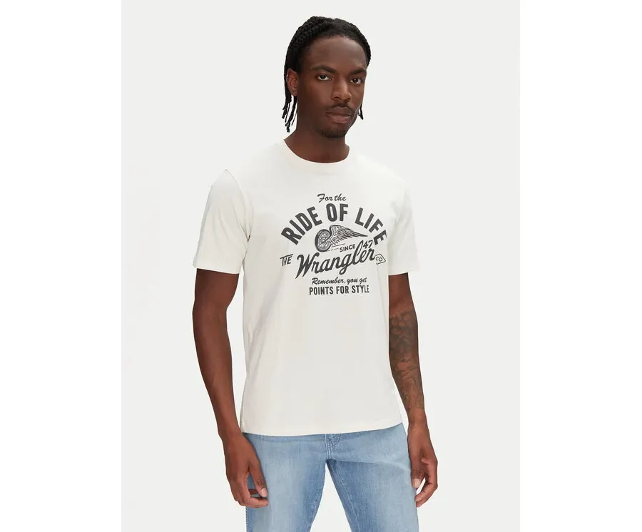 obrazek 1 Wrangler T-Shirt Americana 112362791 Écru Regular Fit