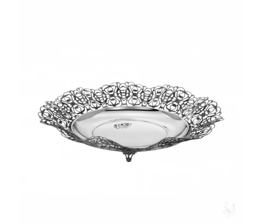 picture 1 Unique round openwork silver Openwork basket - Zaramella Argenti