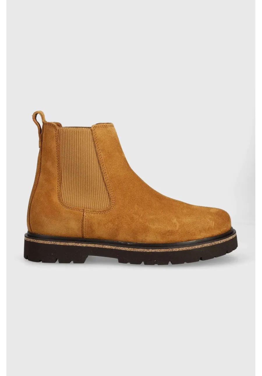 obrazek 1 Birkenstock botki zamszowe Highwood Slip On damskie kolor pomarańczowy na płaskim obcasie 1025724
