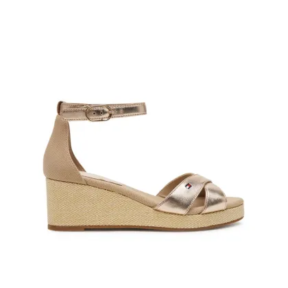 Zdjęcie Tommy Hilfiger Sandały Flag Metallic Mid Wedge Espad FW0FW08810 Beżowy