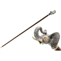 Picture Stylish brown walking stick with an elephant head handle - Pasotti