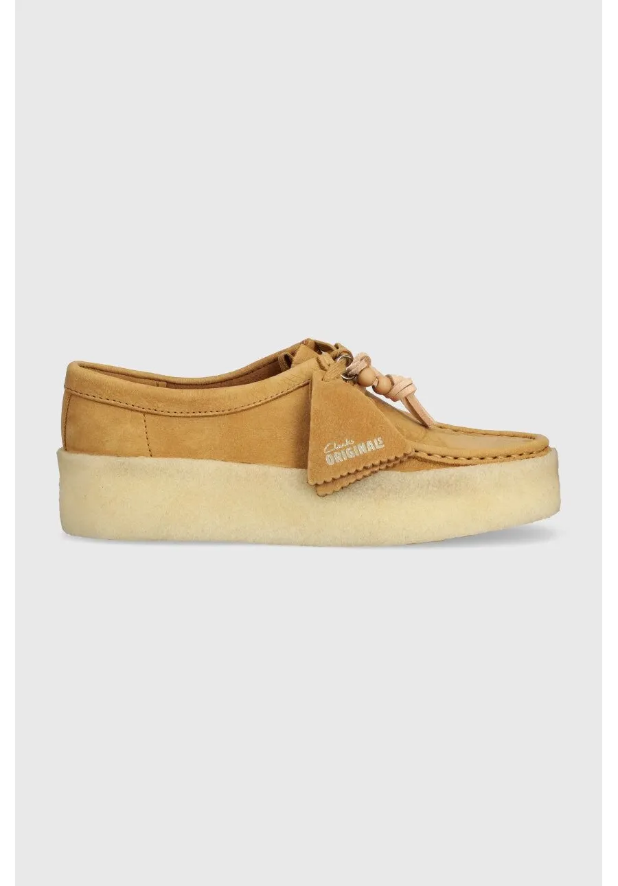 obrazek 1 Clarks Originals mokasyny nubukowe Wallabee Cup kolor brązowy na platformie 26176566