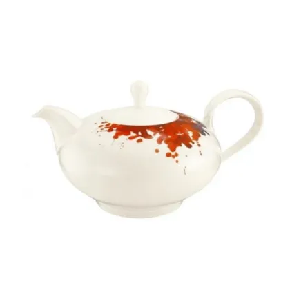 Picture A cream tea kettle decorated with a geranium flower motif in a classic style - Tettau