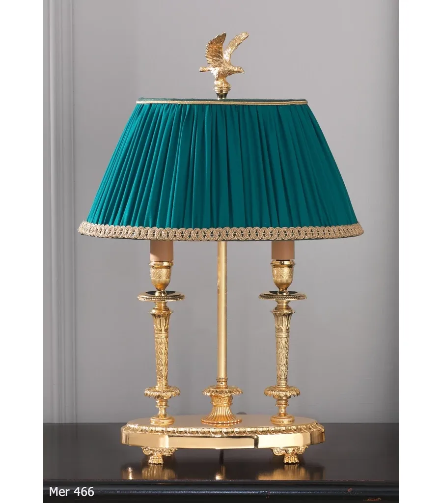 obrazek 1 Lampa stołowa z pozłacanego brązu z kloszem