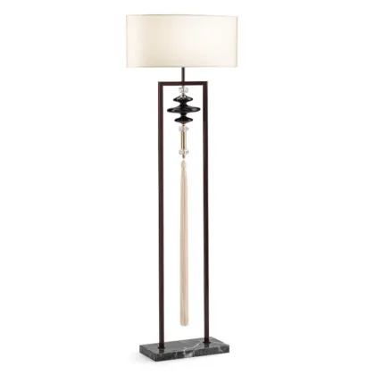 Zdjęcie Nowoczesna lampa stojąca z podstawą z czarnego marmuru Calacatta – Il Paralume Marina