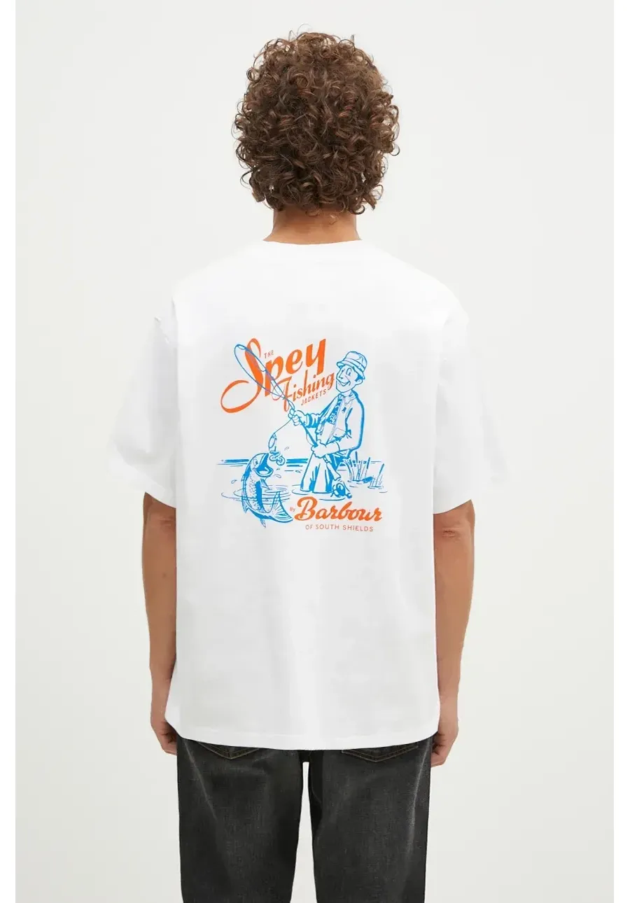 obrazek 1 Barbour t-shirt bawełniany Bayard OS Graphic męski kolor biały z nadrukiem MTS1337