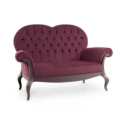 Zdjęcie Bordowa sofa z drewna bukowego z nowoczesnymi liniami - Sevensedie