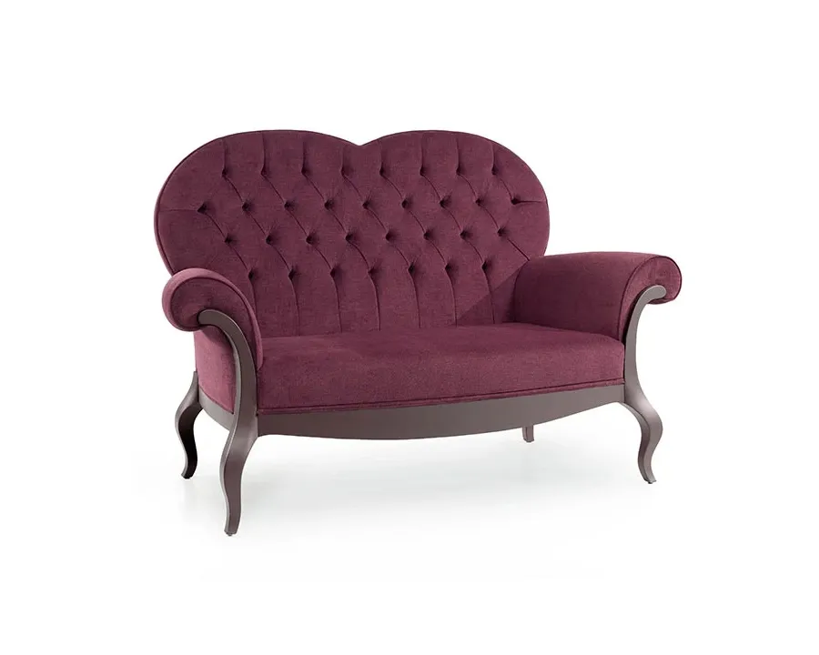 obrazek 1 Bordowa sofa z drewna bukowego z nowoczesnymi liniami - Sevensedie