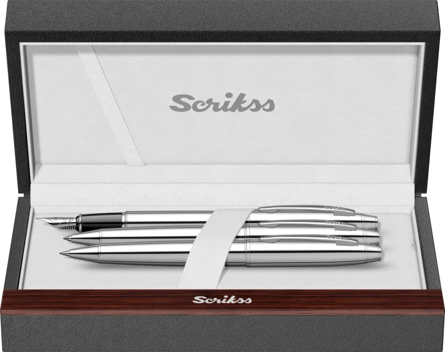 obrazek 5 Zestaw Pióro Wieczne - Długopis - Ołówek Mechaniczny 0.7mm Noble 35 Chrom