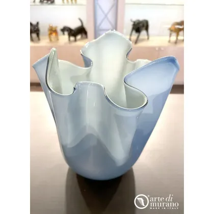 Zdjęcie Designerski wazon na kształt chusteczki z dmuchanego szkła Murano rozmiar large