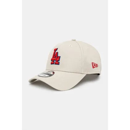 Zdjęcie New Era czapka z daszkiem bawełniana kolor beżowy gładka 60595218
