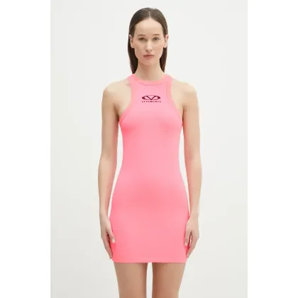 Zdjęcie VETEMENTS sukienka Oval Logo Tanktop Mini kolor różowy mini dopasowana WA66DR600H