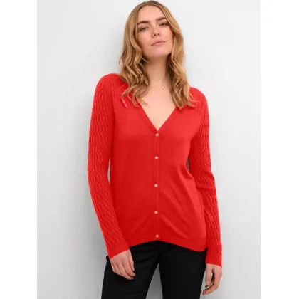 Zdjęcie Cream Kardigan Crdela Cable Knit 10611771 Czerwony Straight Fit