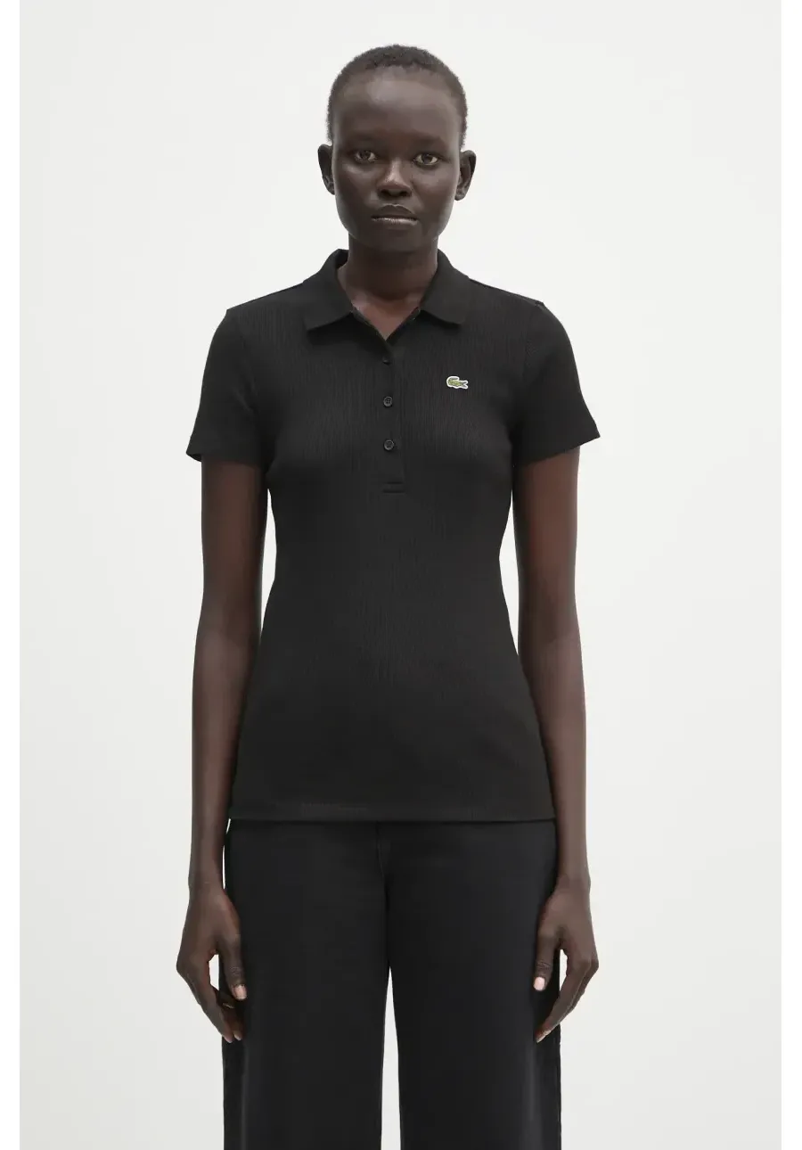 obrazek 1 Lacoste polo bawełniane damski kolor czarny DF5377