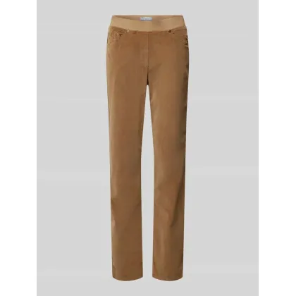 Zdjęcie Spodnie o kroju slim fit z drobnego sztruksu z elastycznym pasem