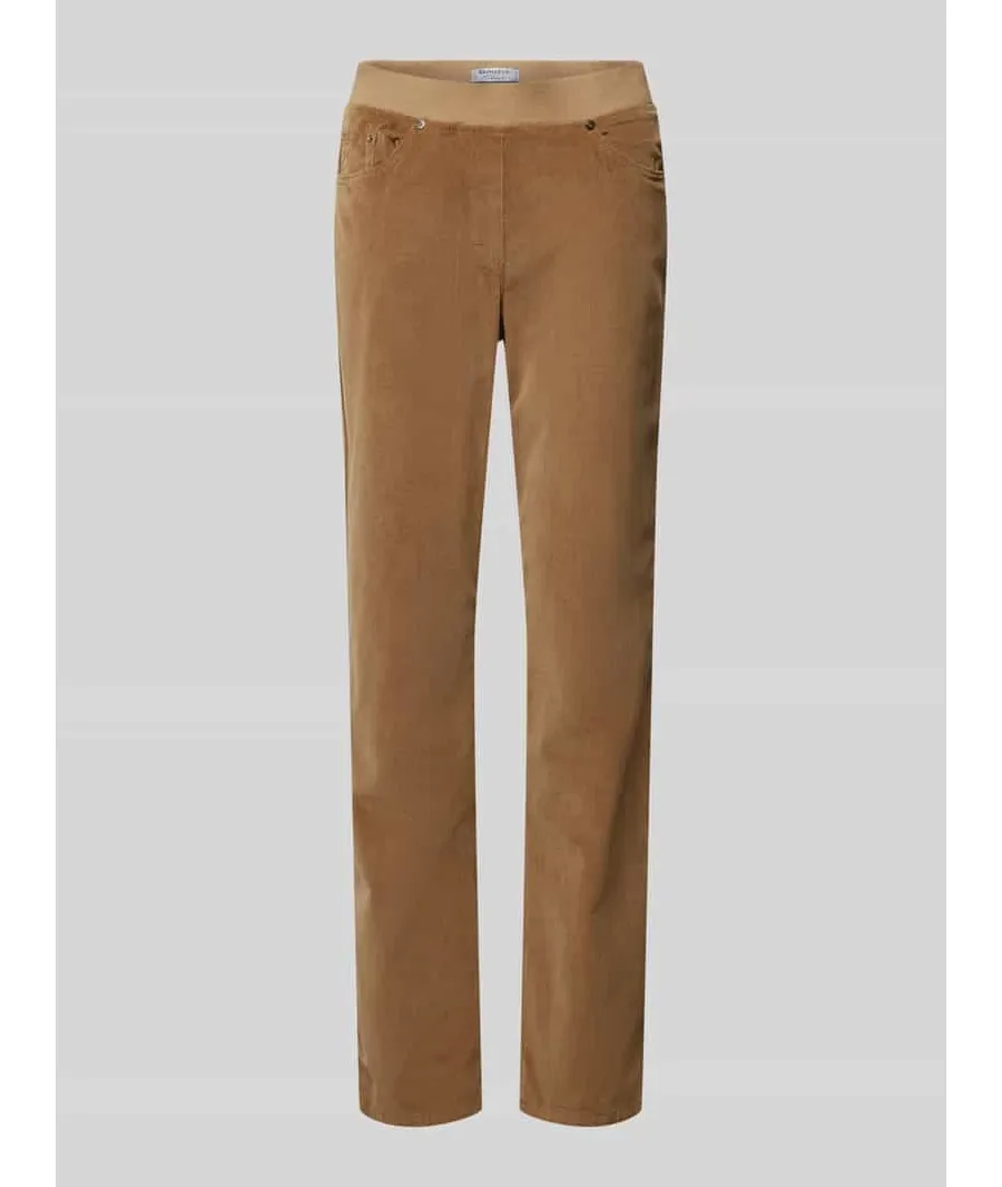 obrazek 1 Spodnie o kroju slim fit z drobnego sztruksu z elastycznym pasem