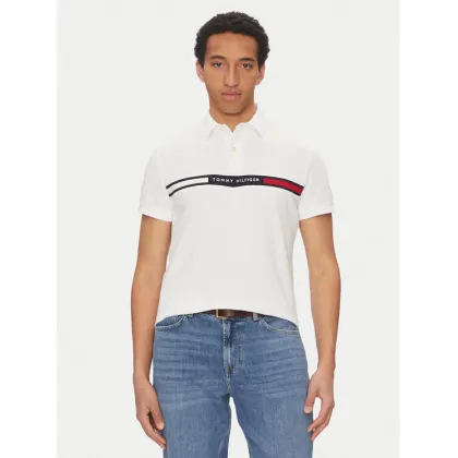 Zdjęcie Tommy Hilfiger Polo Chest Insert MW0MW38130 Biały Regular Fit