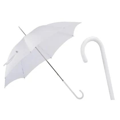 Zdjęcie Stylowy biały ślubny parasol damski zdobiony koronką – Pasotti