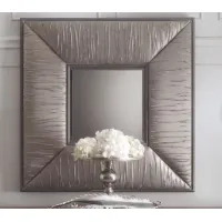 Zdjęcie Szykowne kwadratowe, wyściełane, plisowane lustro