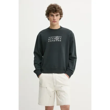 Zdjęcie MM6 Maison Margiela bluza bawełniana męska kolor czarny z nadrukiem SH2GU0021
