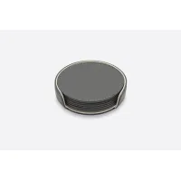 Picture Tasteful gray and white round glass coasters in a flat set of six - for the dining room